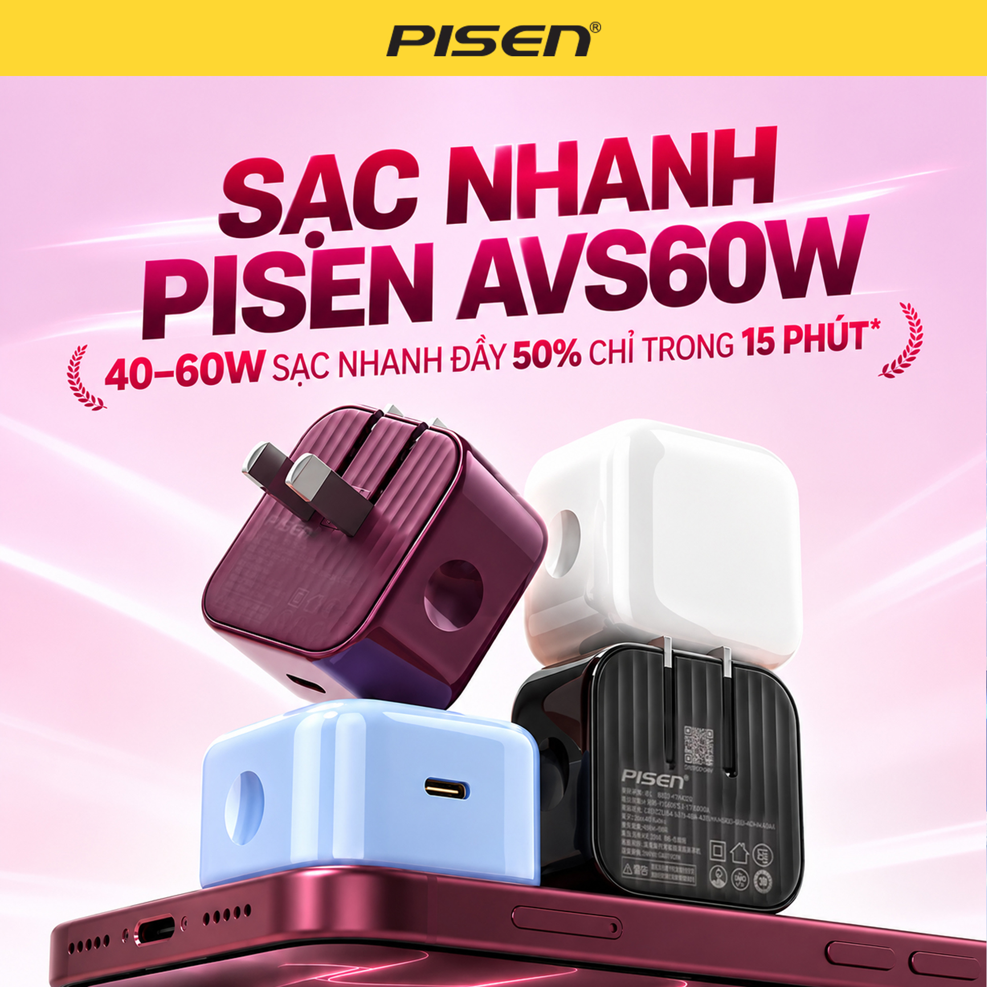 Pisen Quick Charging AVS 60W GaN