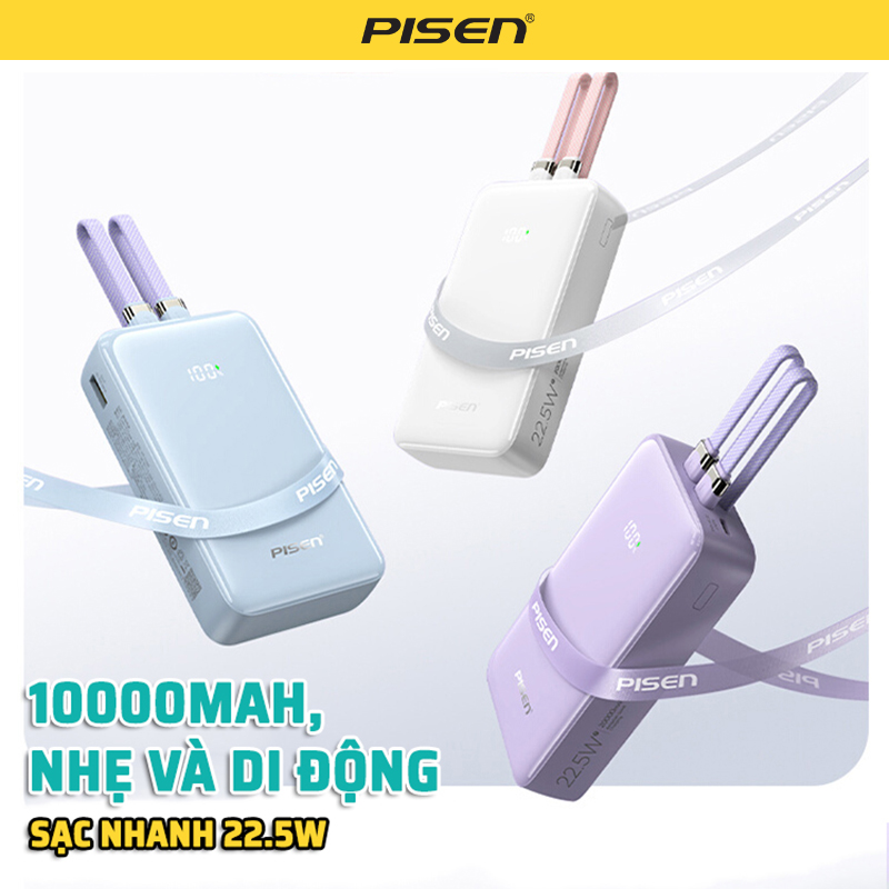 Pisen Quick Powerlink X2 22.5w 10000mAh - THỎ CON