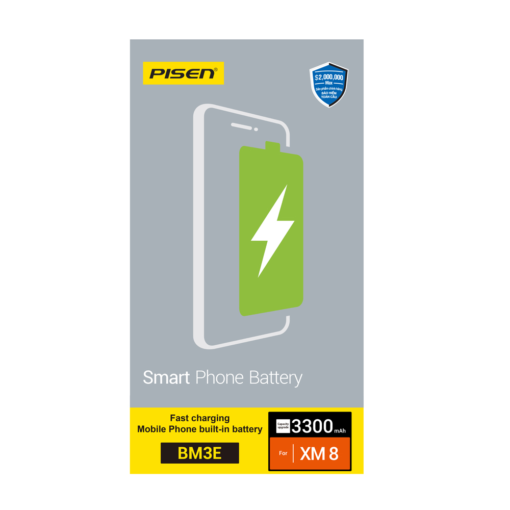 Pin sạc PISEN dùng cho Xiaomi 8 ( 3.85V,3300mAh )